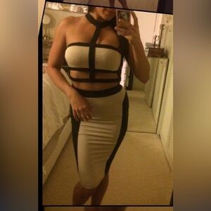 Elegant Black and Cream Skirt Set